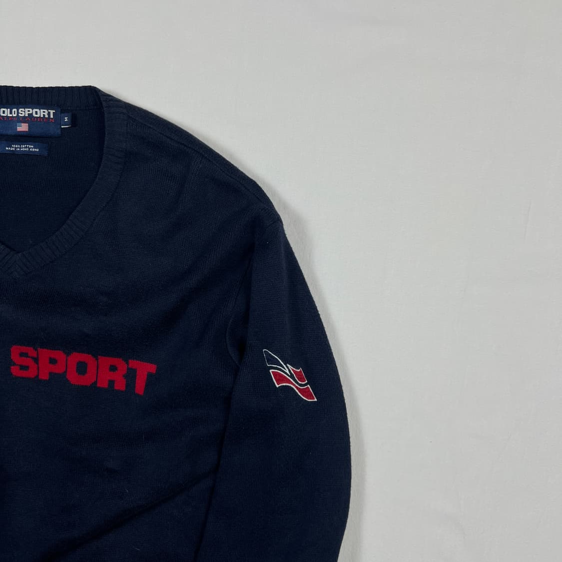 90‘s 폴로스포츠 polo sport 스펠아웃 브이넥 니트 상품이미지3