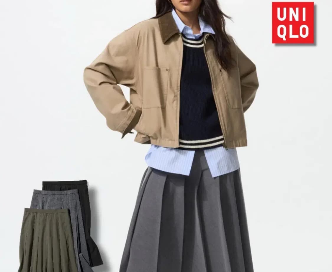 유니클로 플리츠 미디스커트(새상품) 상품이미지1