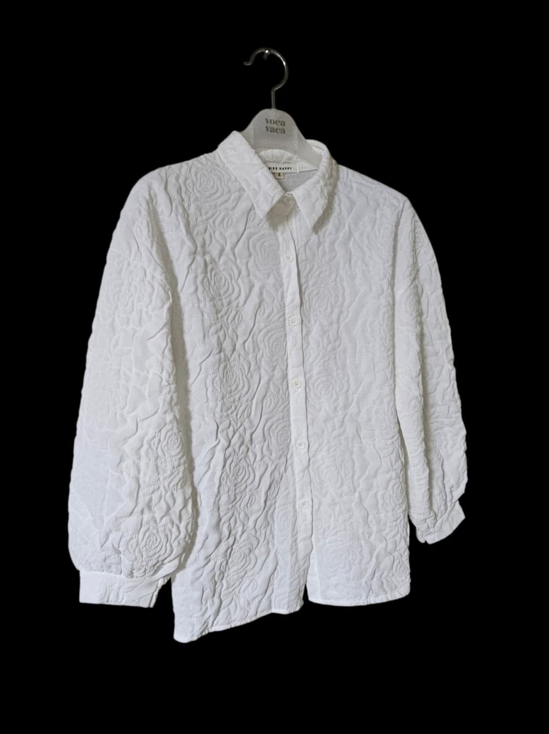 미착용 / 화이트 퀼팅 자수 셔츠 블라우스 S 상품이미지4