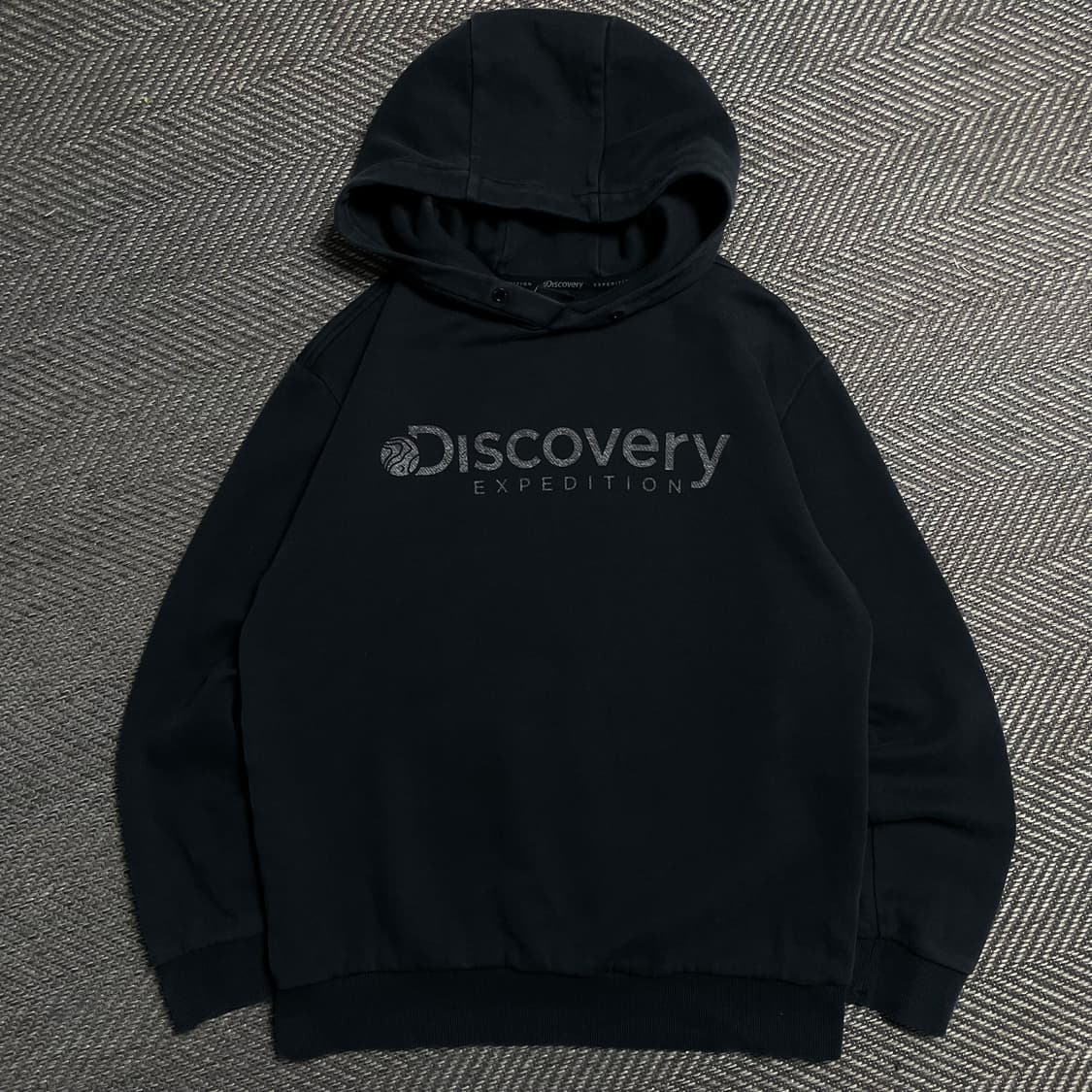 디스커버리 그래픽 박시핏 후드 티셔츠 블랙y 5402 상품이미지2