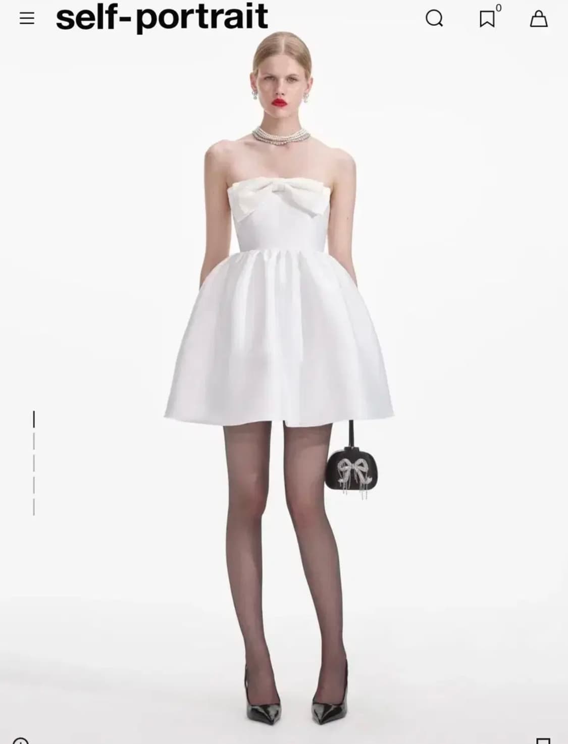 셀프포트레이트 WHITE TAFFETA BANDEAU MINI 상품이미지1