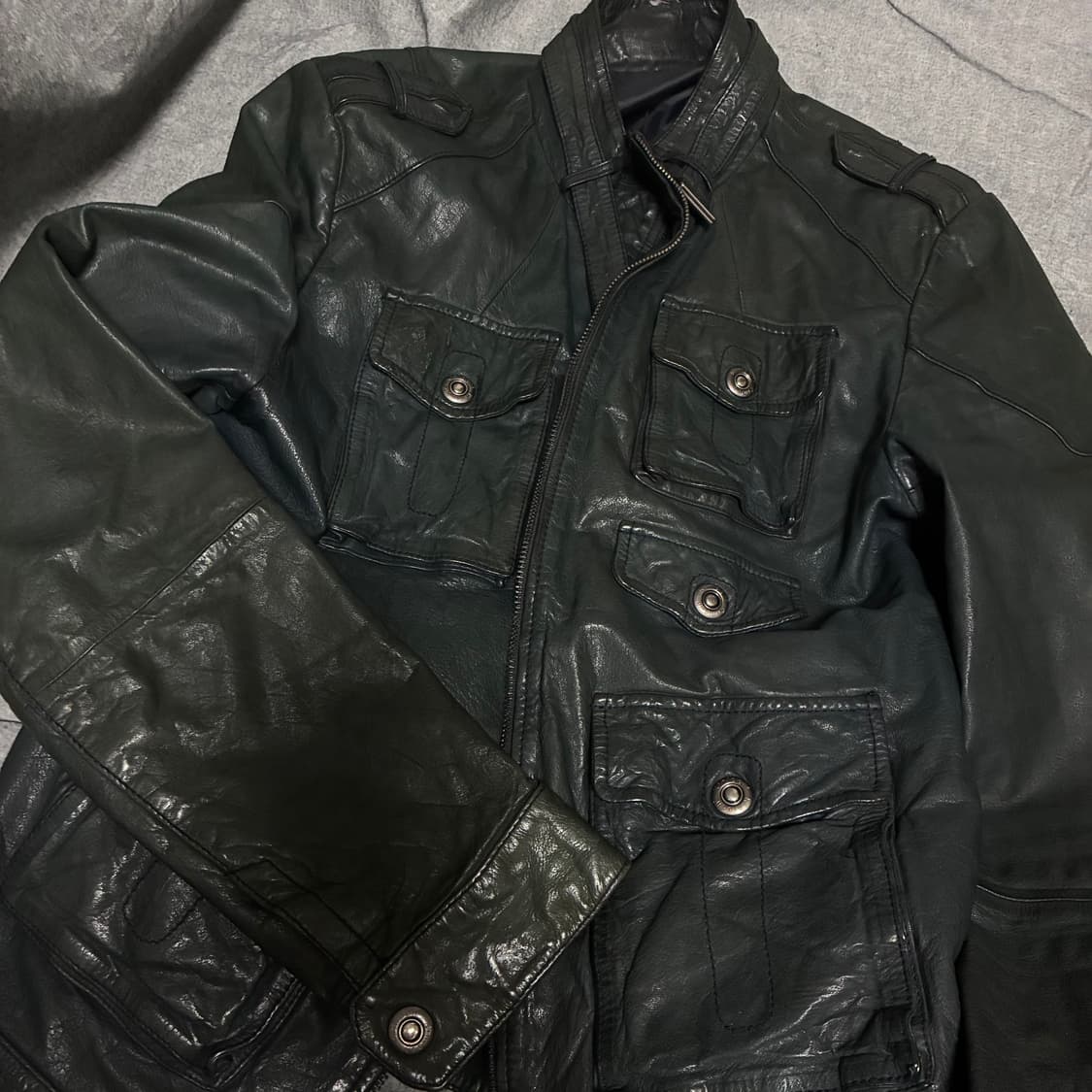 calfskin pocket leather jacket 상품이미지7