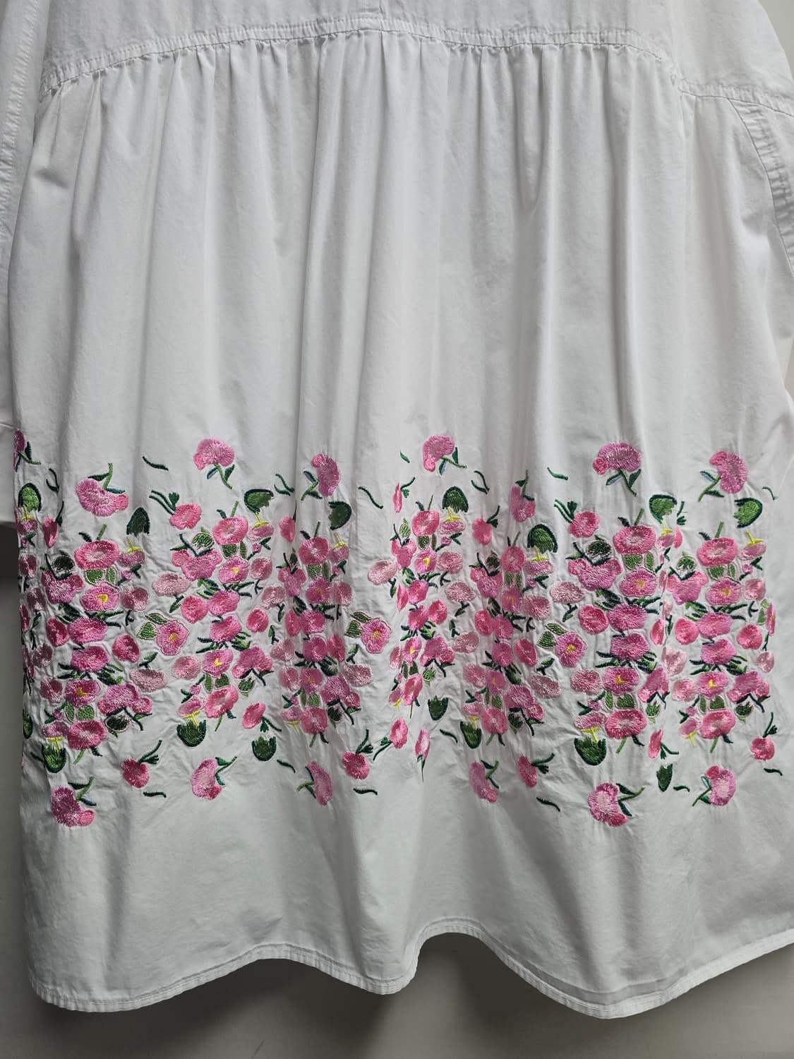 면 루즈핏. 롱  자수 셔츠 Free 상품이미지5