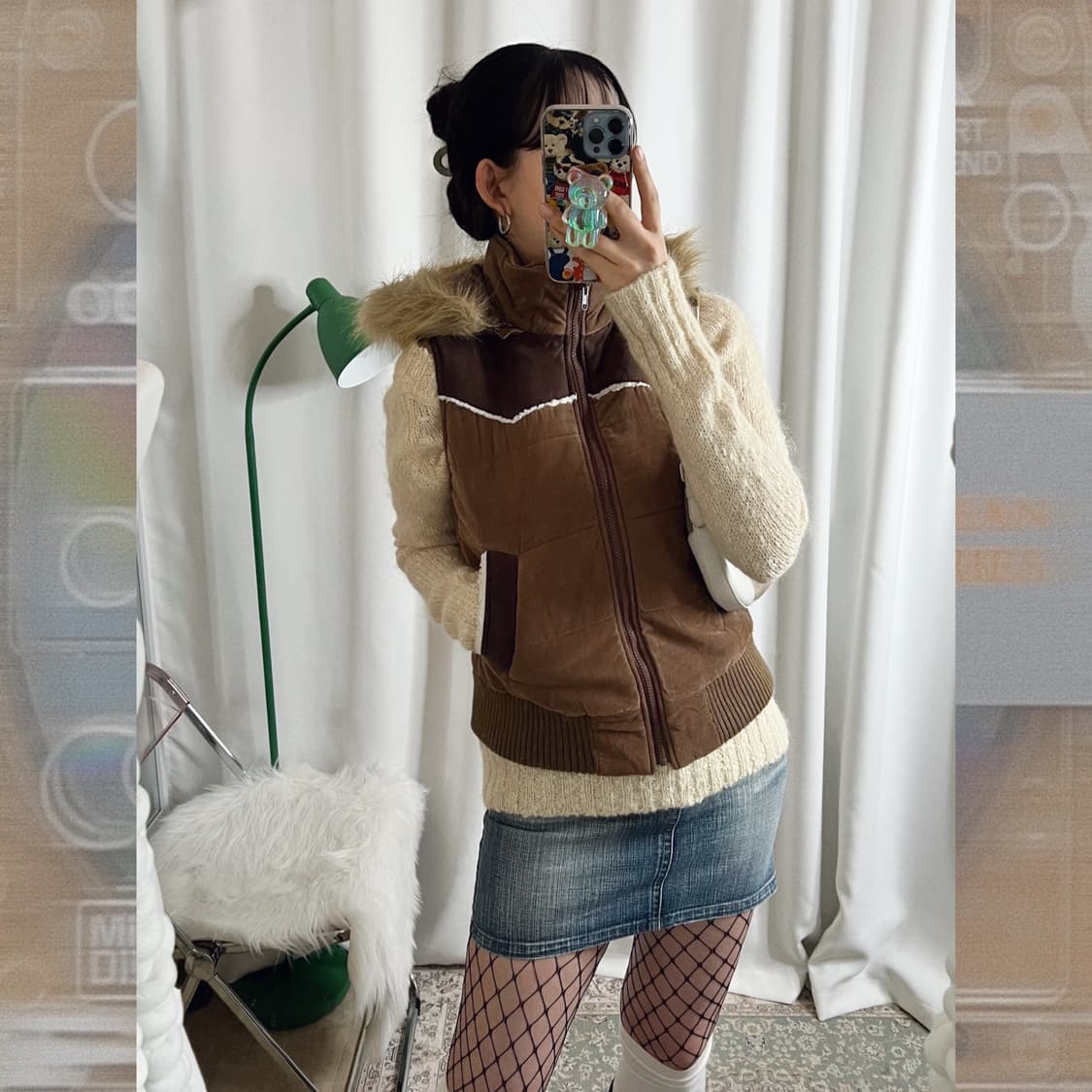 웨스턴 무드 패딩 베스트 상품이미지3