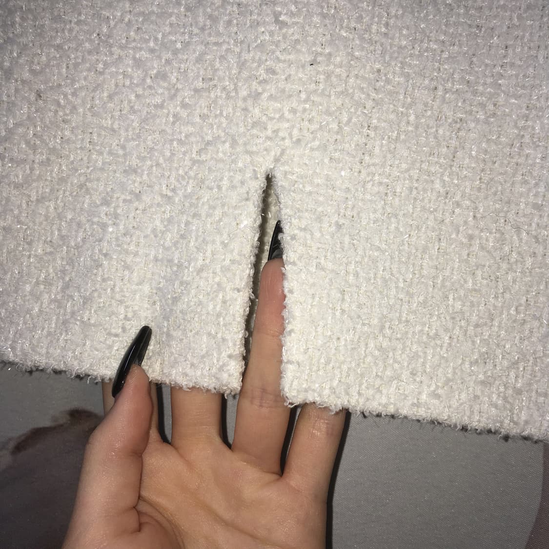 클라따 트위드 스커트 화이트 상품이미지3