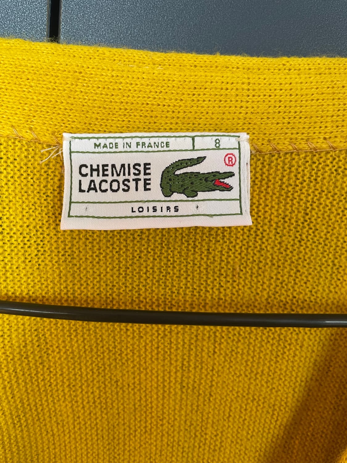 Lacoste 80s 프랑스메이드 옐로우 가디건 상품이미지3