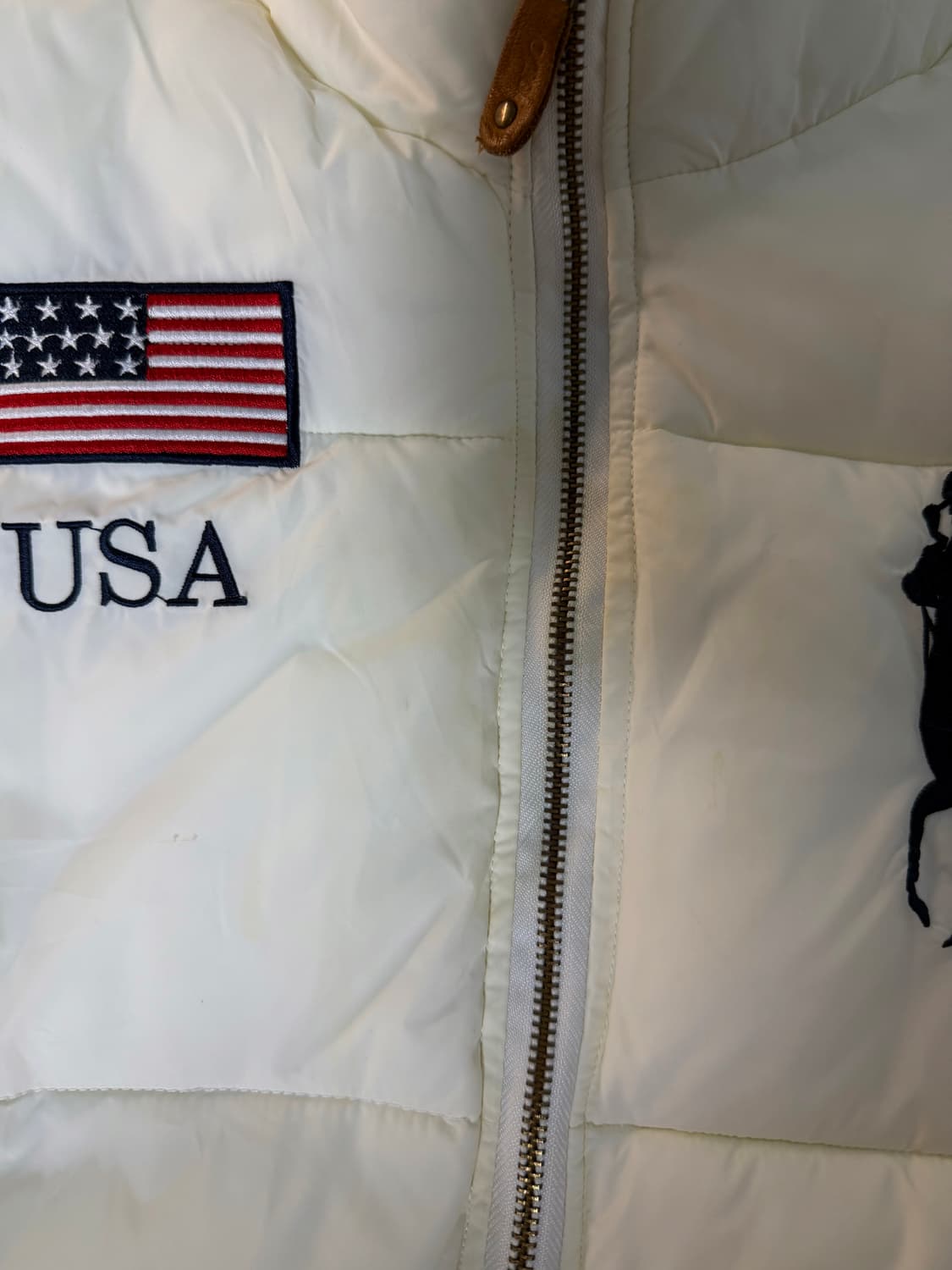 (경매)폴로 빅포니 성조기 패딩 크림 상품이미지6