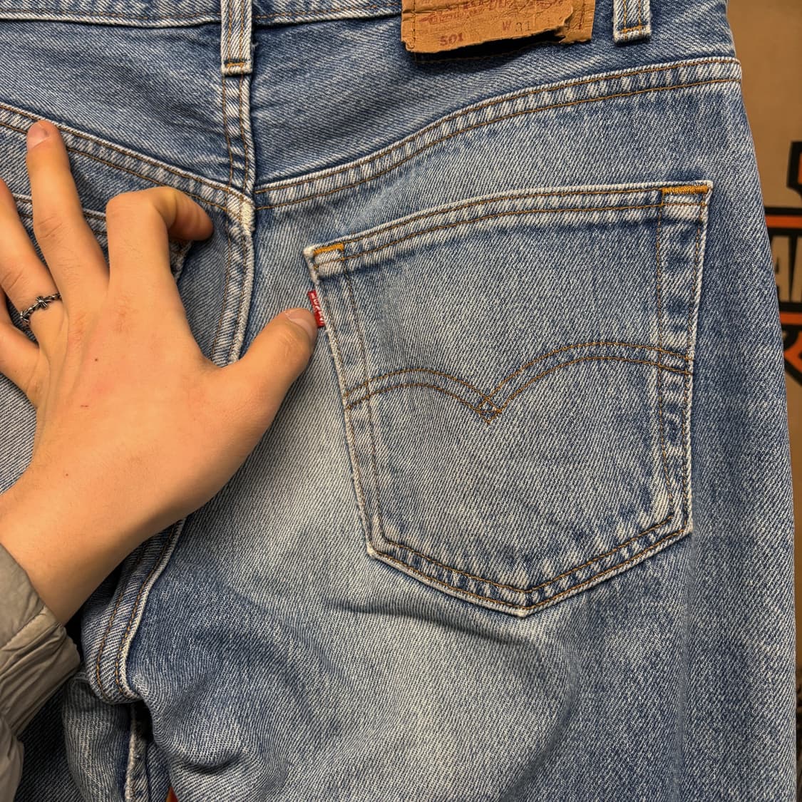 00s 리바이스 501 빈티지 데미지 워싱 버튼플라이 데님팬츠 N387 상품이미지7