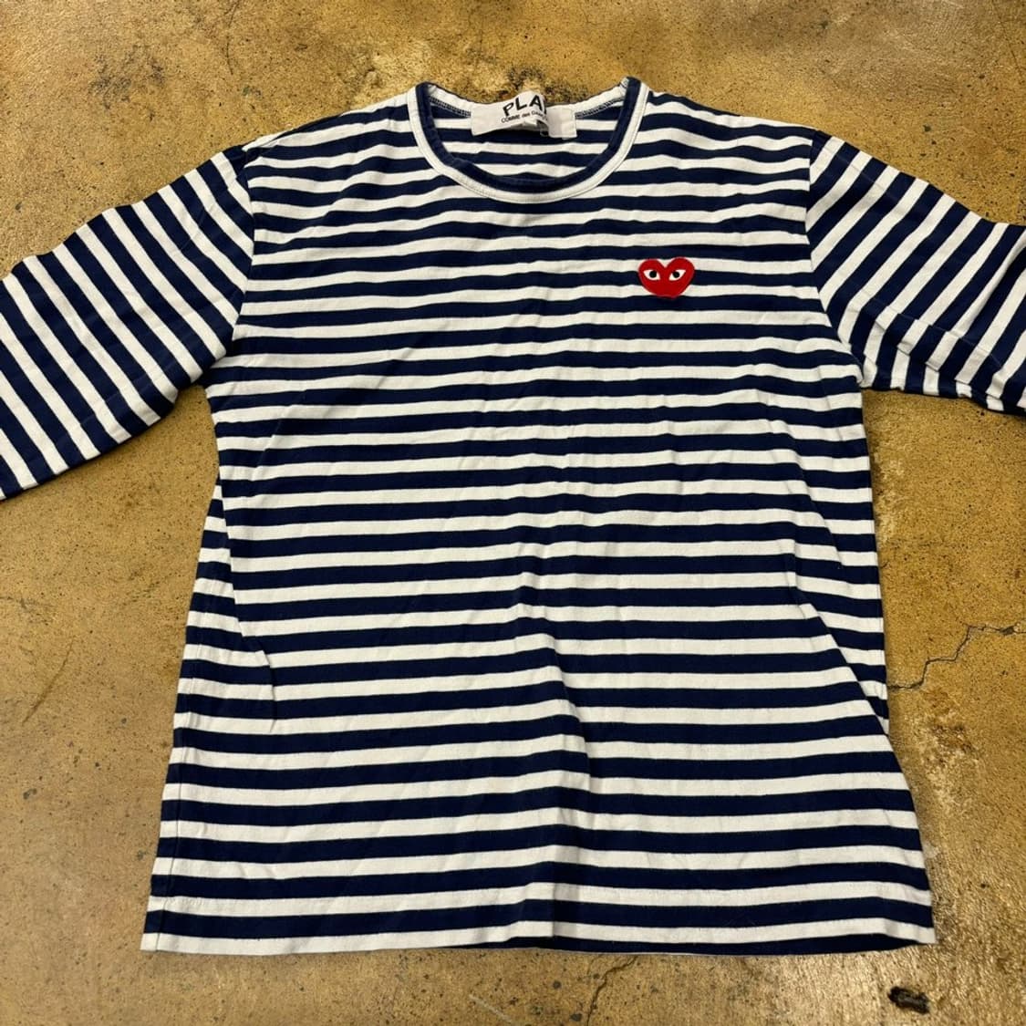 꼼데가르송 네이비 블루 스트라이프 단가라 롱슬리브 상품이미지3