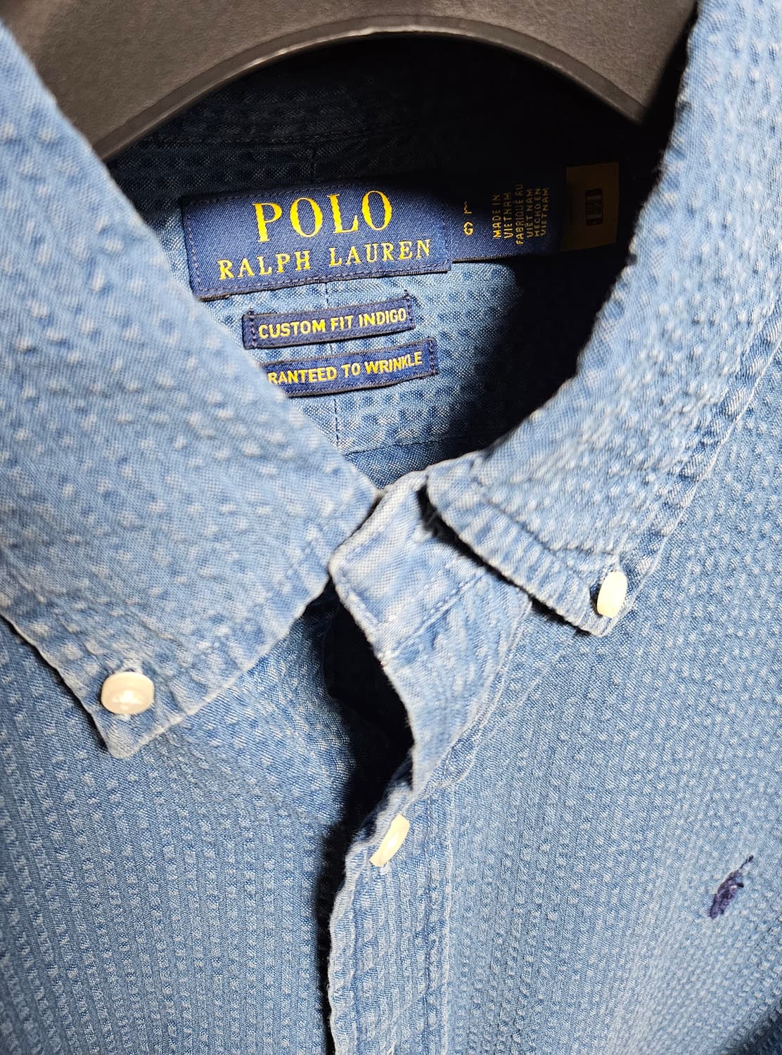 [L] 폴로 랄프로렌 인디고 시어서커 셔츠 상품이미지4