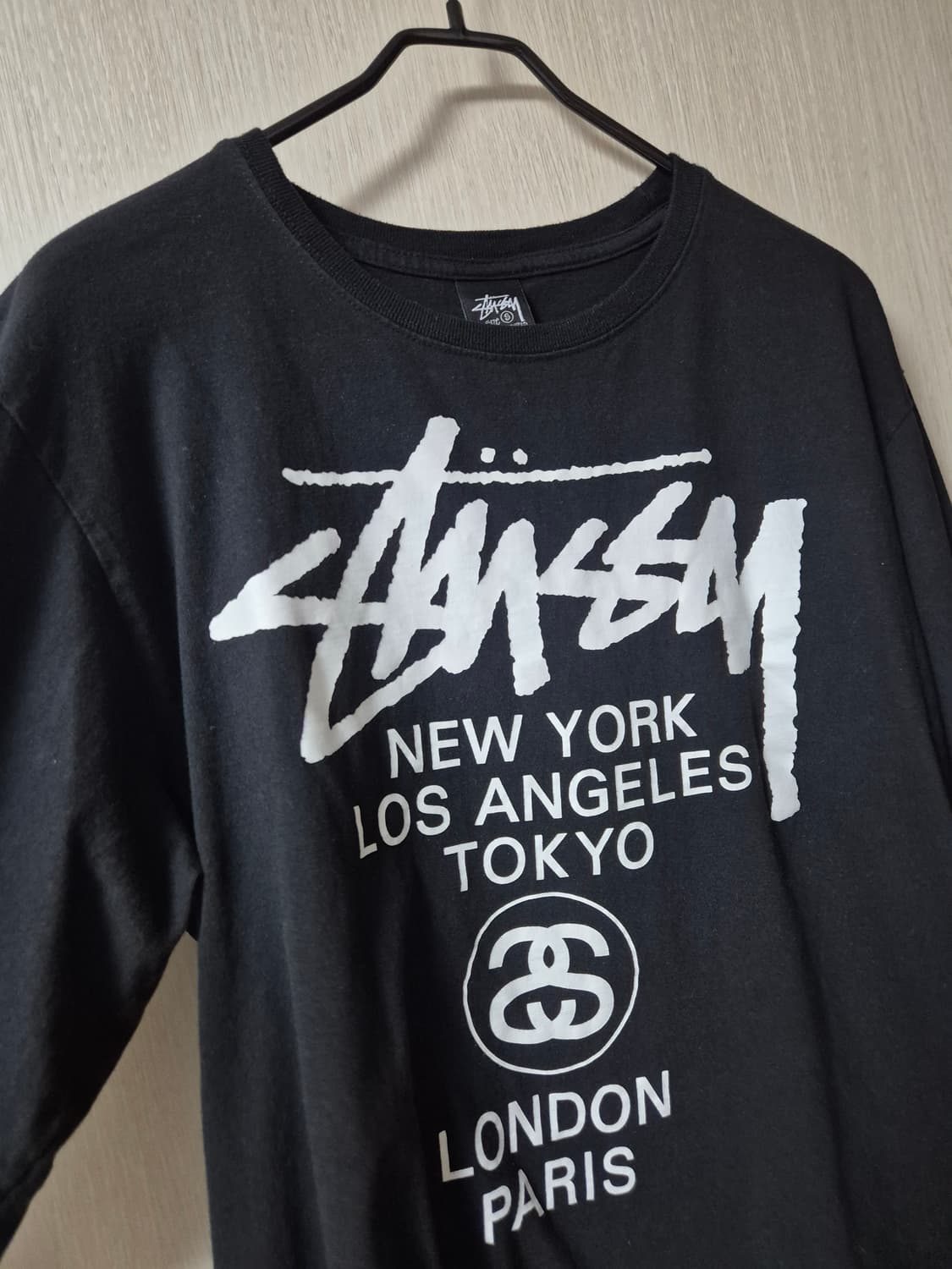 정품 (22년) 스투시 월드투어 롱슬리브 티셔츠 블랙 S 상품이미지2