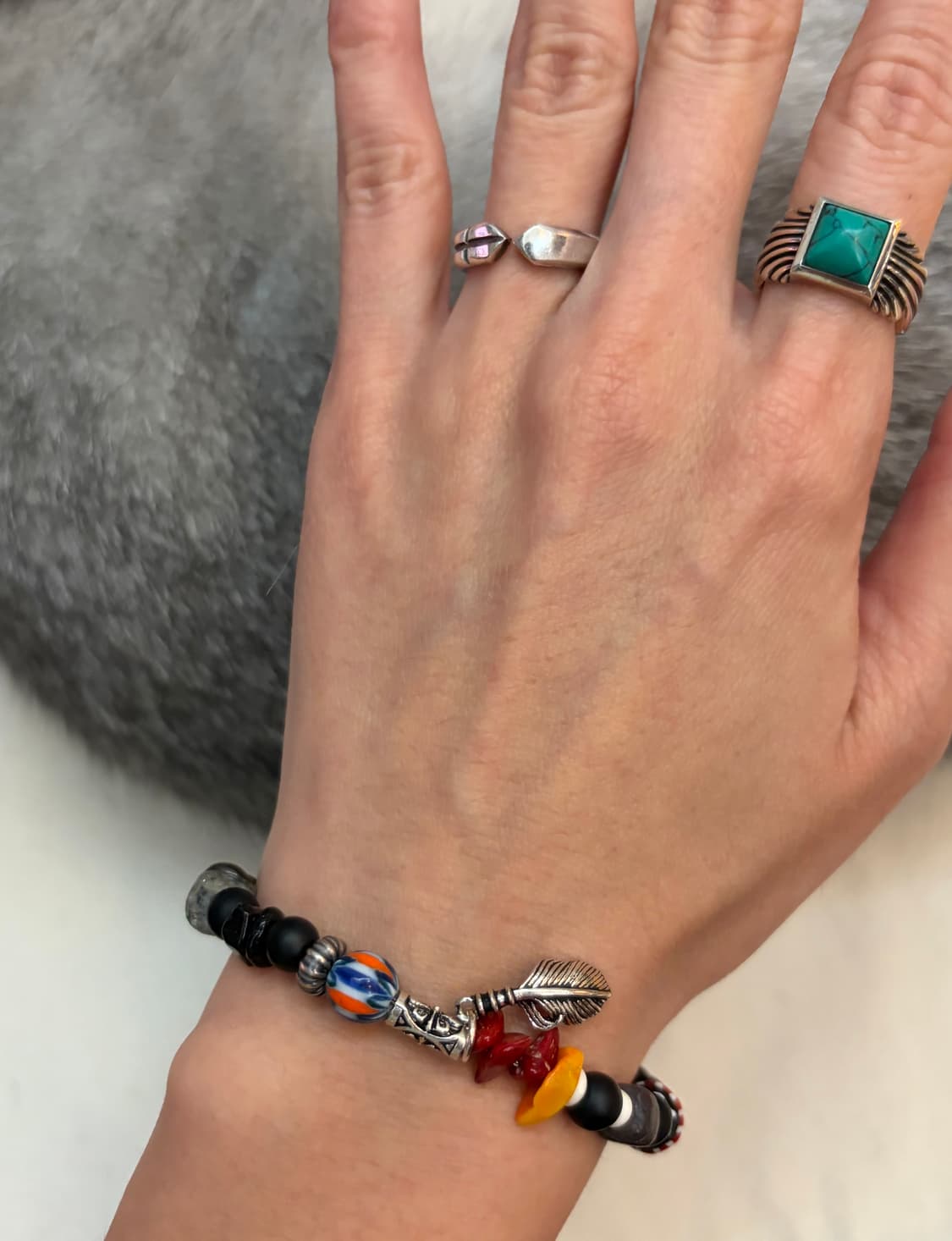 오프화이트 스톤 믹스 팔찌 상품이미지7