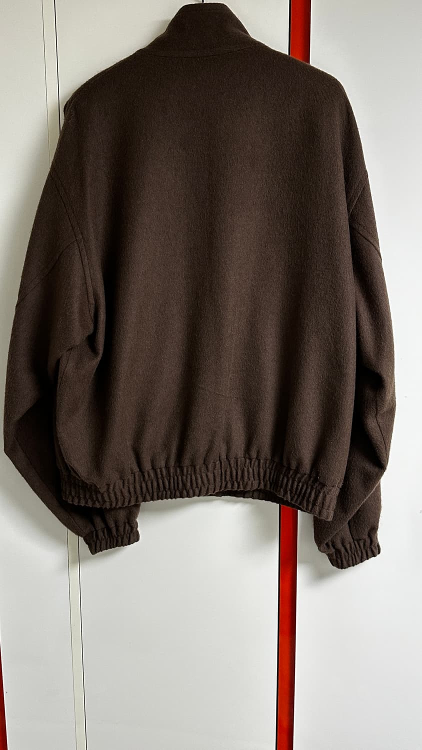 오라리 23FW 베이비 카멜 플란넬 집 블루종 다크 브라운 상품이미지3