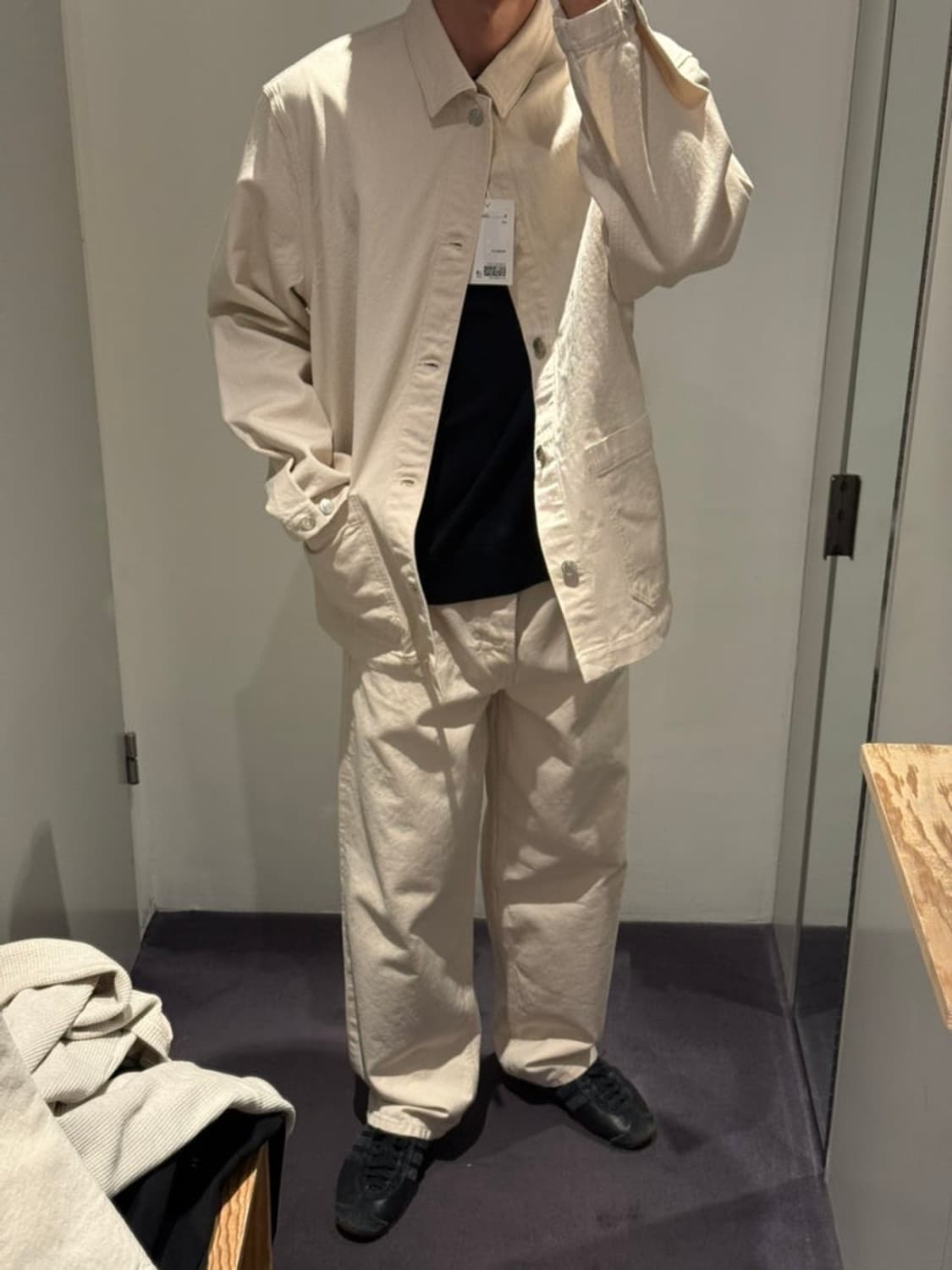 COS 코스 릴랙스드 체인 스티치 데님 오버셔츠 상품이미지1