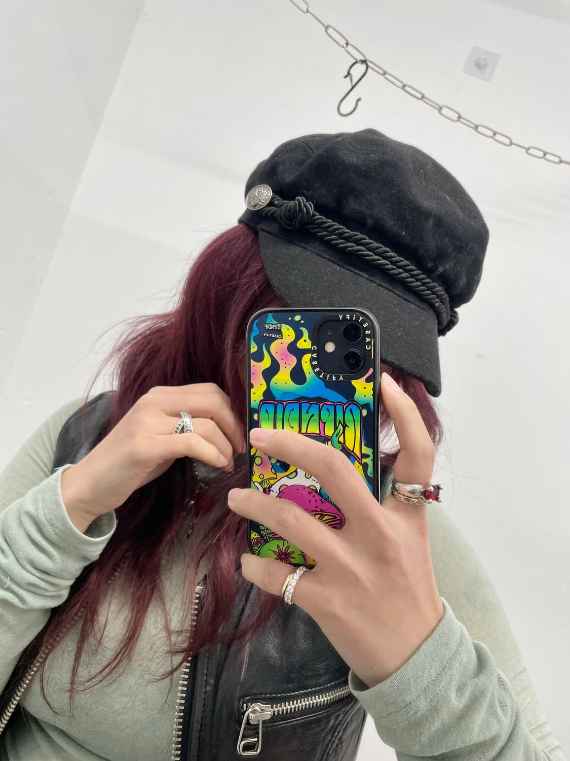 모직 블랙 은장 마린 캡 상품이미지2