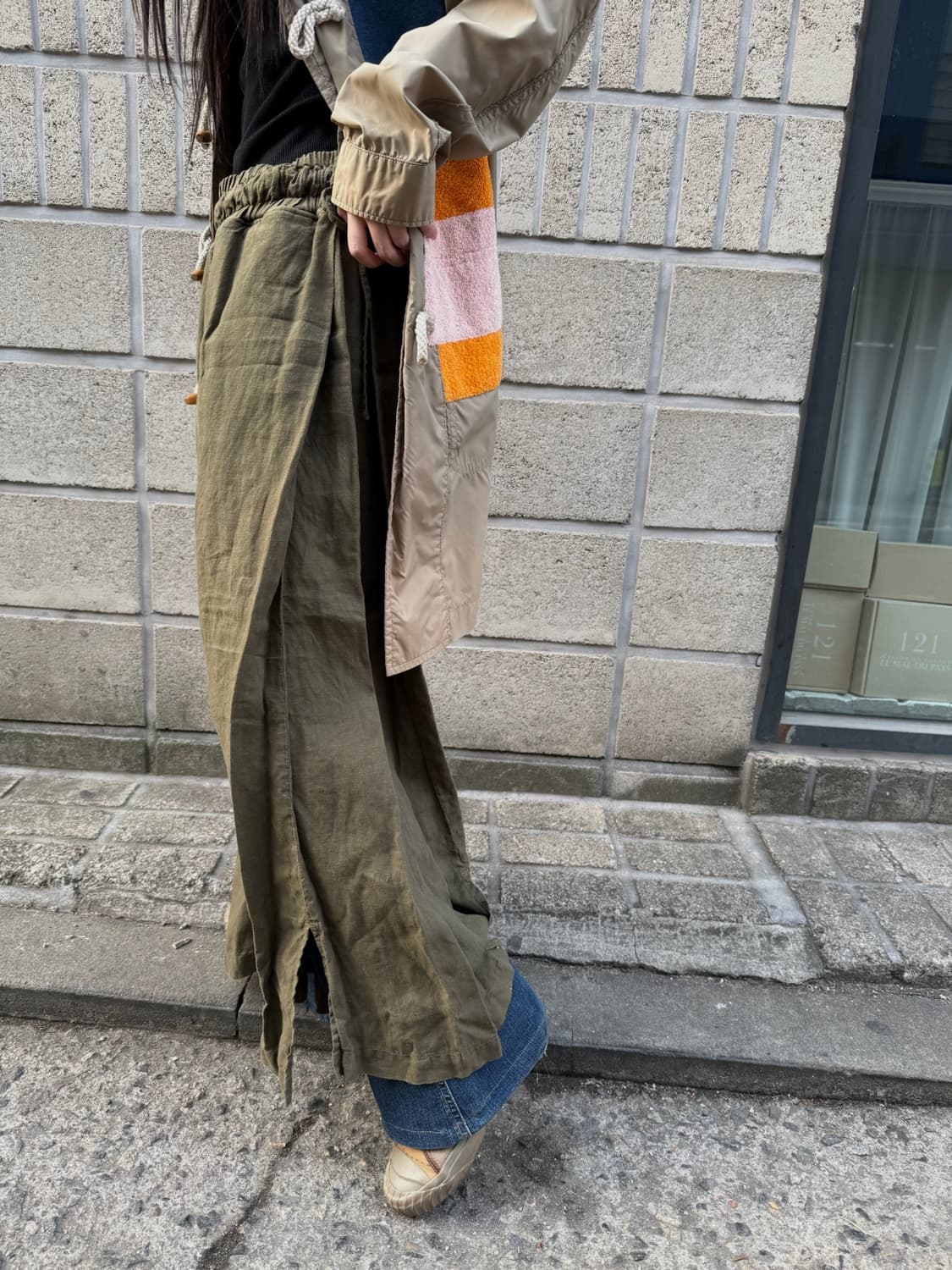 캐피탈 절개 스커트 디테일 팬츠 상품이미지2