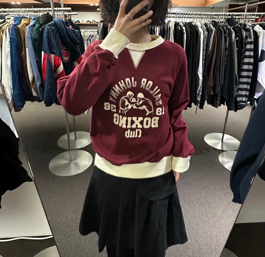 XL)세일러 조니 복싱 스포츠웨어 버건디 스웻셔츠 상품이미지1