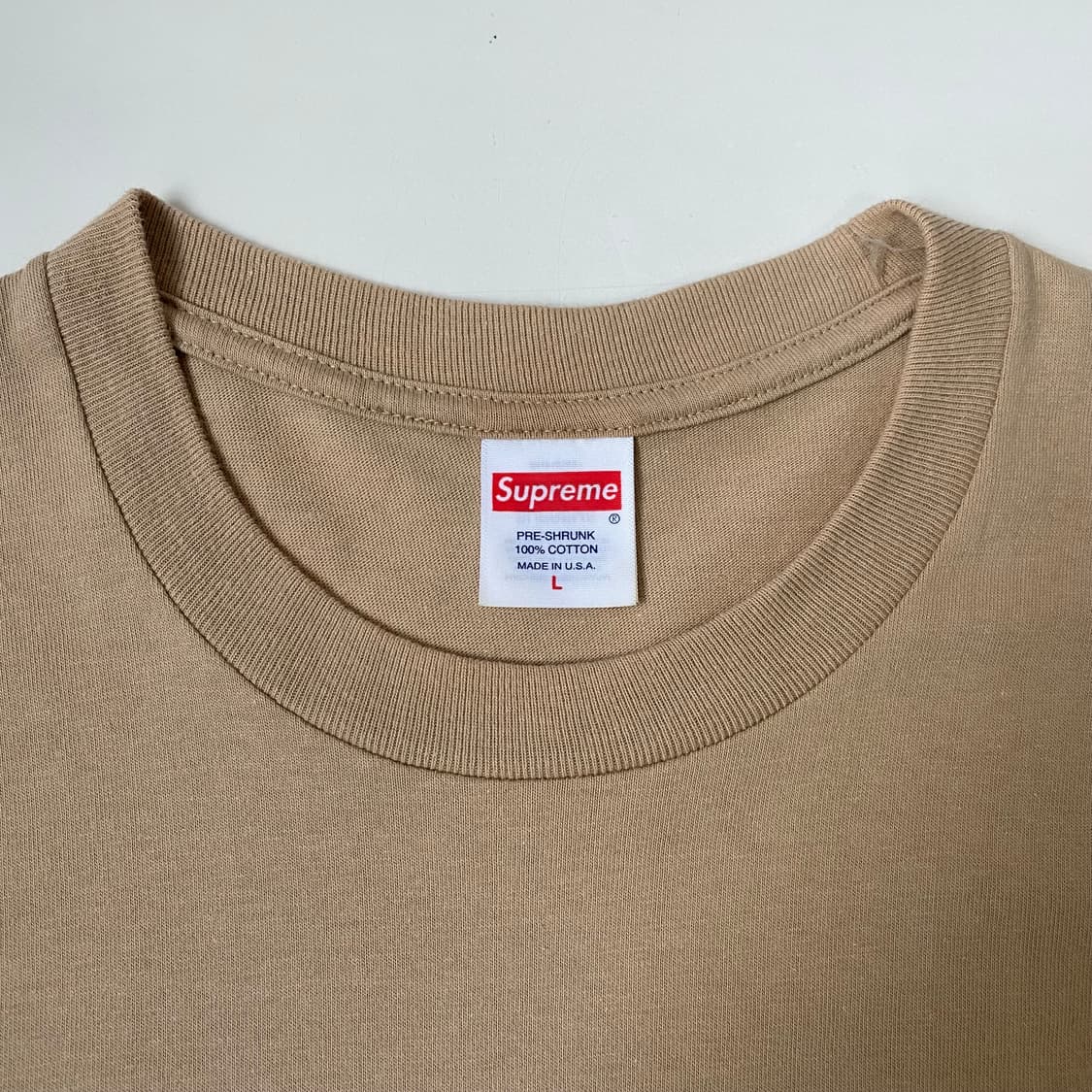 [L] 23FW 슈프림 박스로고 티셔츠 카키 상품이미지3