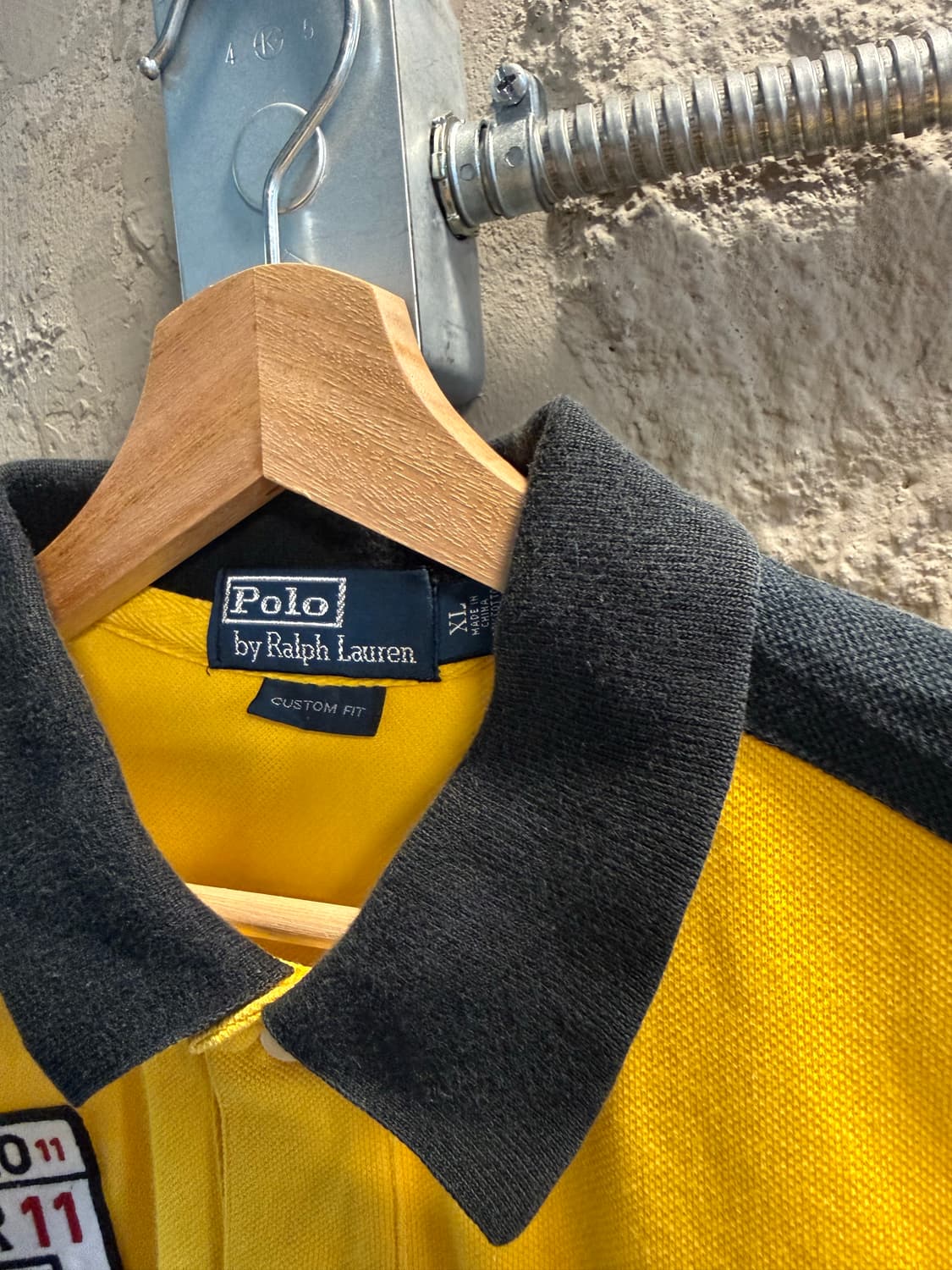 M 폴로랄프로렌 POLO  빅포니 독일 GER 패치 럭비 폴로 셔츠 옐로 상품이미지5