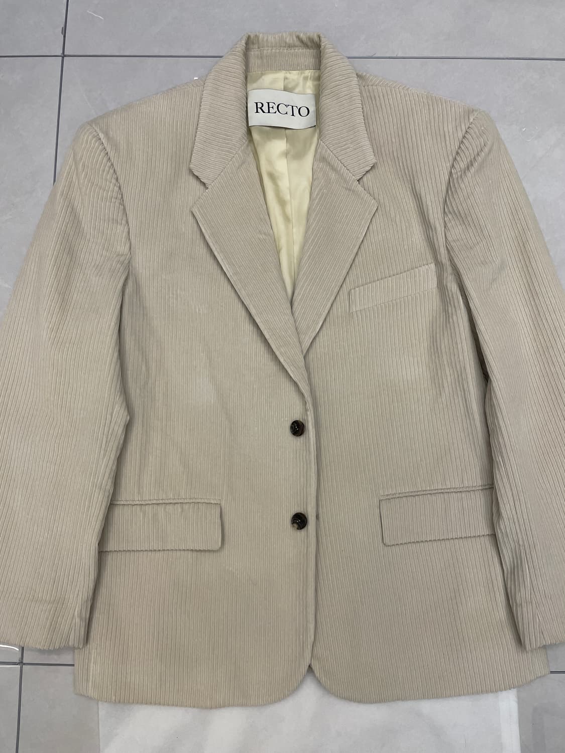 렉토 코듀로이 싱글 자켓 블레이저 라이트 세피아 24FW 상품이미지1