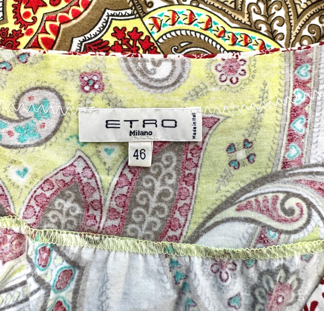 ETRO 에트로 트로피컬 컬러 페이즐리 슬리브리스 나시티 46 상품이미지5