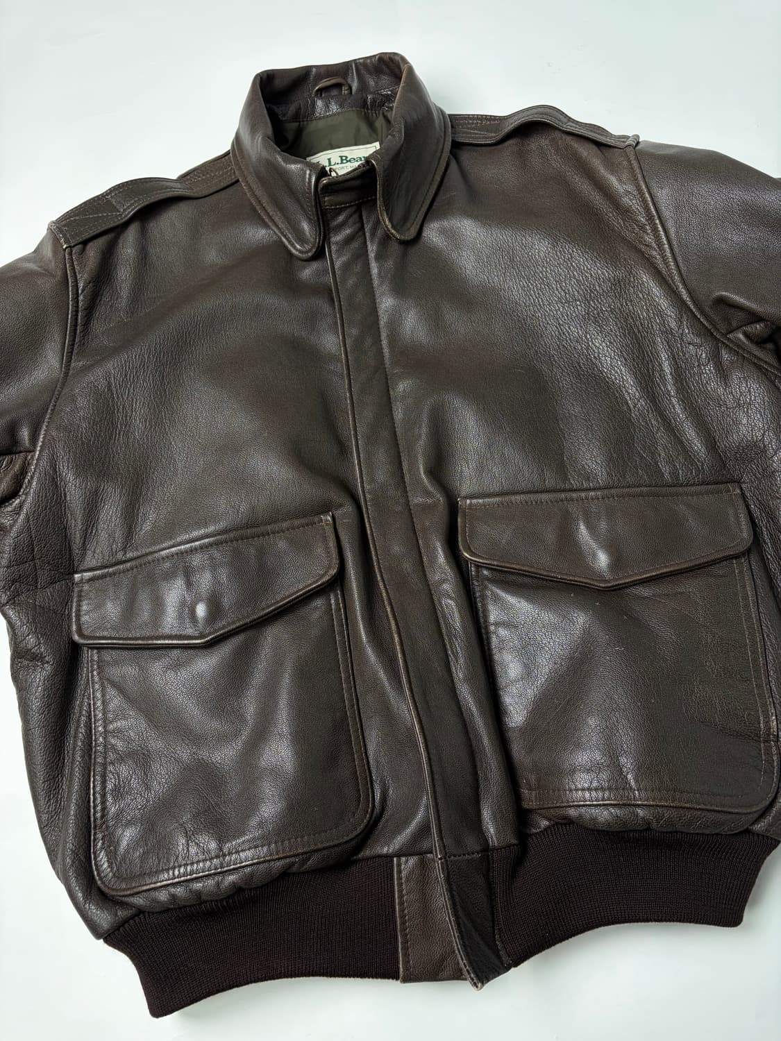 80s L.L.Bean A-2 Flight Leather Jacket  상품이미지4