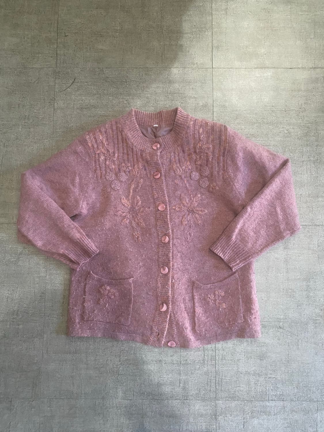 일본빈티지 하구미모리걸 할메카지바선생 플라워니트가디건 상품이미지1