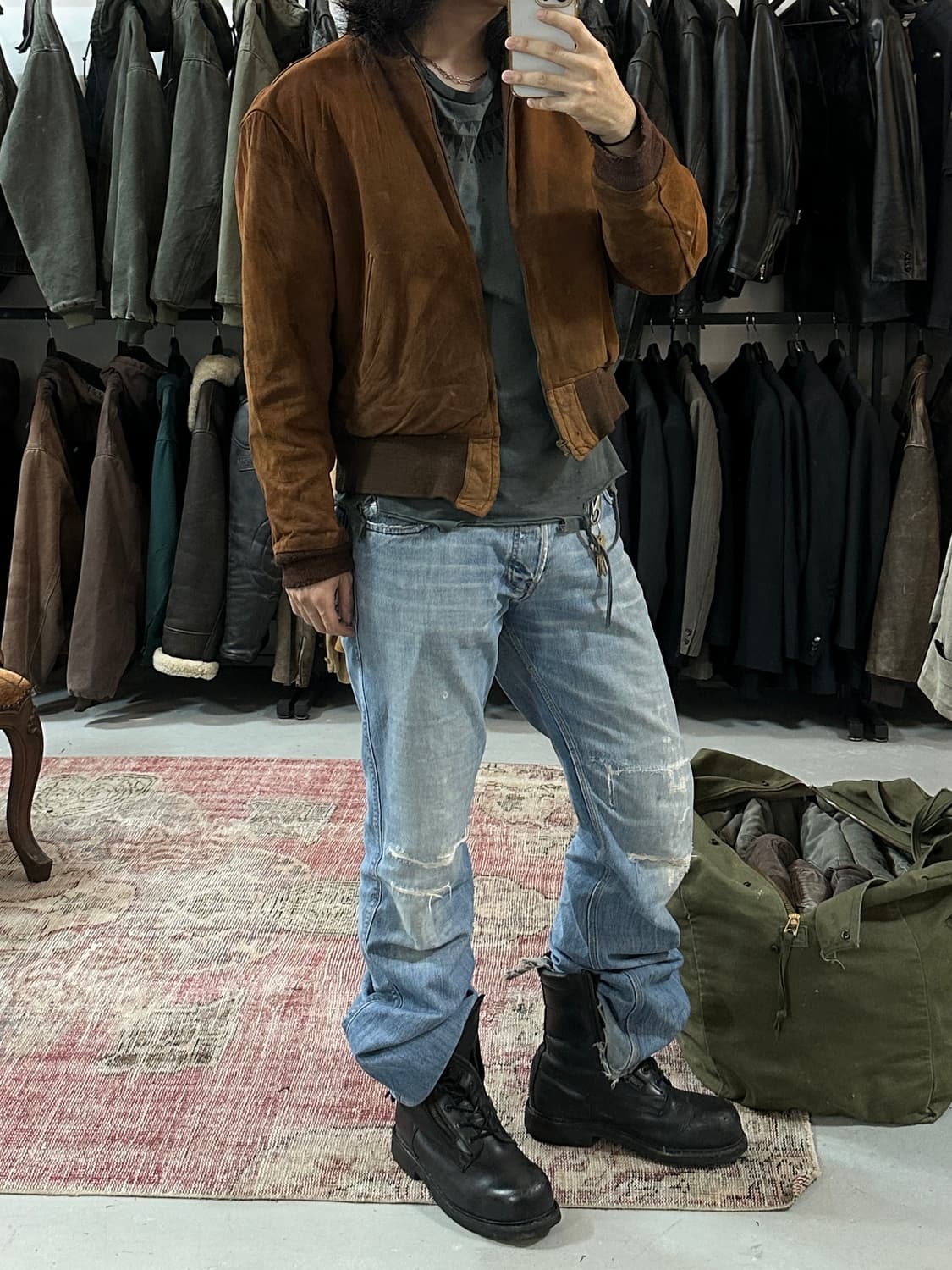 50's Sears Hercules 스웨이드 봄버 자켓 빈티지 레더 자켓 상품이미지2