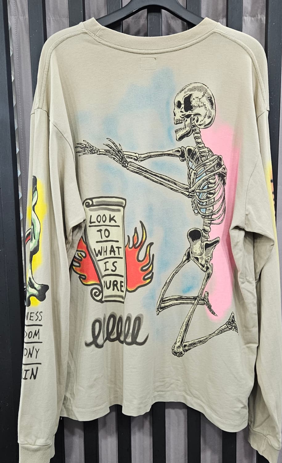 (희귀매물)이지 X 웨스 랭 버드 스켈레톤 롱 슬리브 XL 상품이미지2
