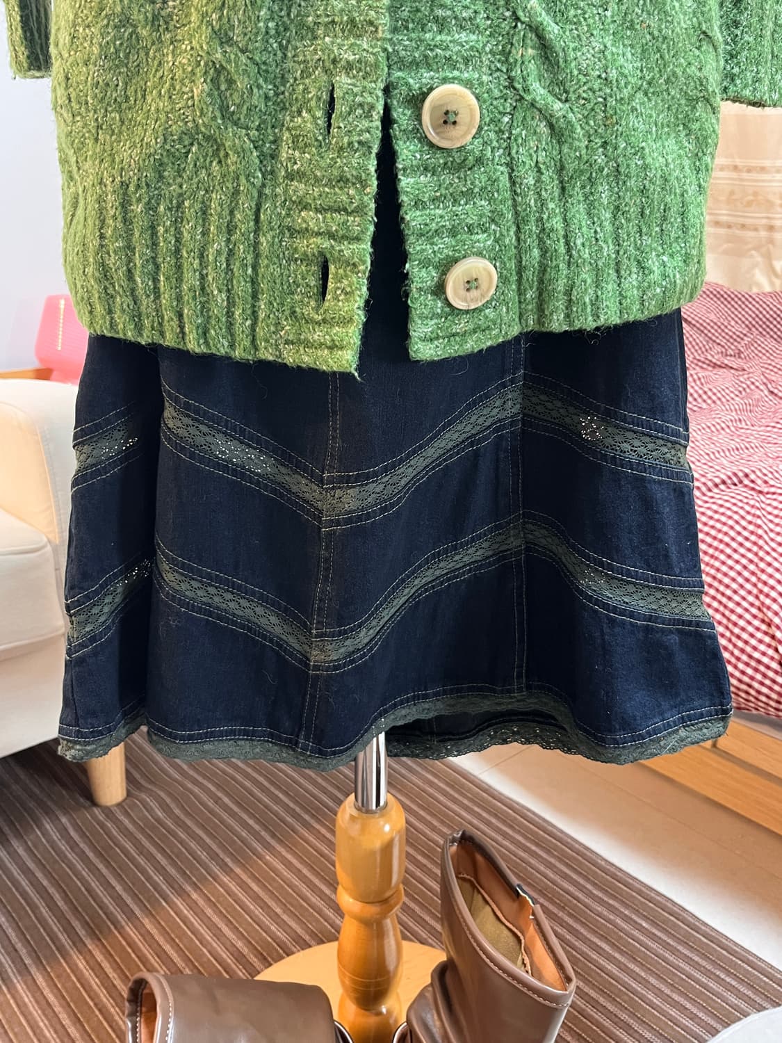 모리걸 가디건 도트 가방 세트 상품이미지5