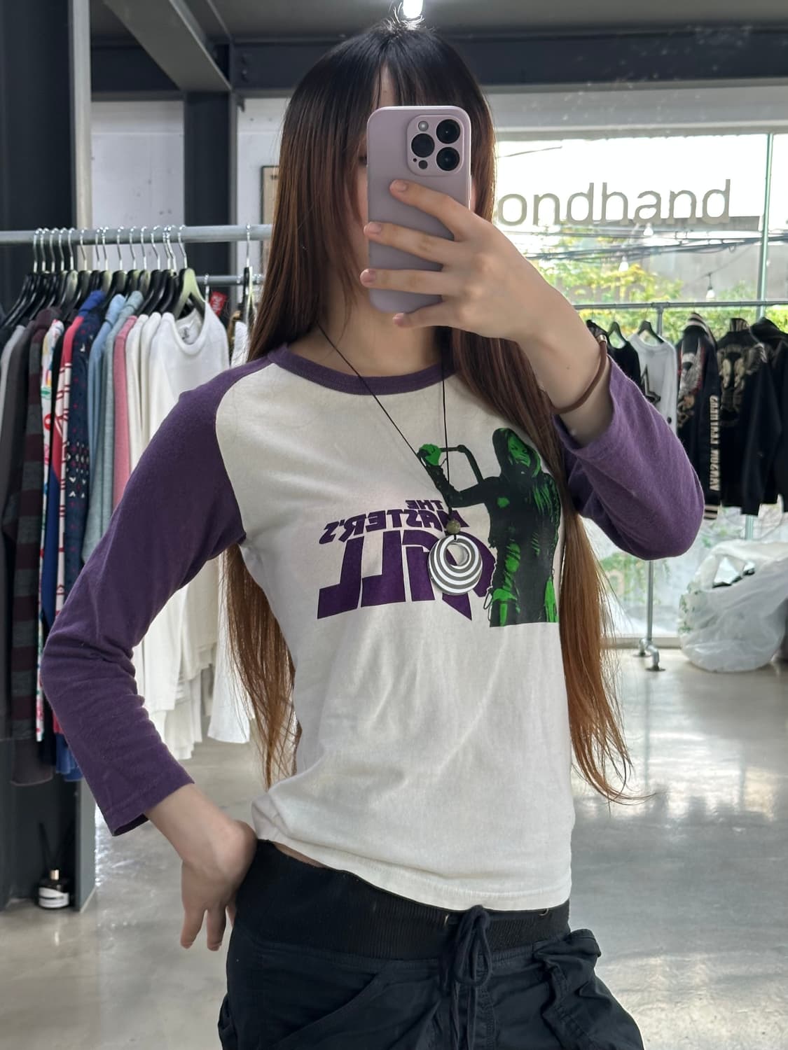 히스테릭글래머 프린팅 래글런 롱슬리브 티 상품이미지3