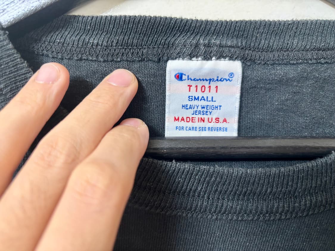 챔피온 t1011 헤비온스 반팔 워싱티셔츠 블랙 미제 스몰 상품이미지4