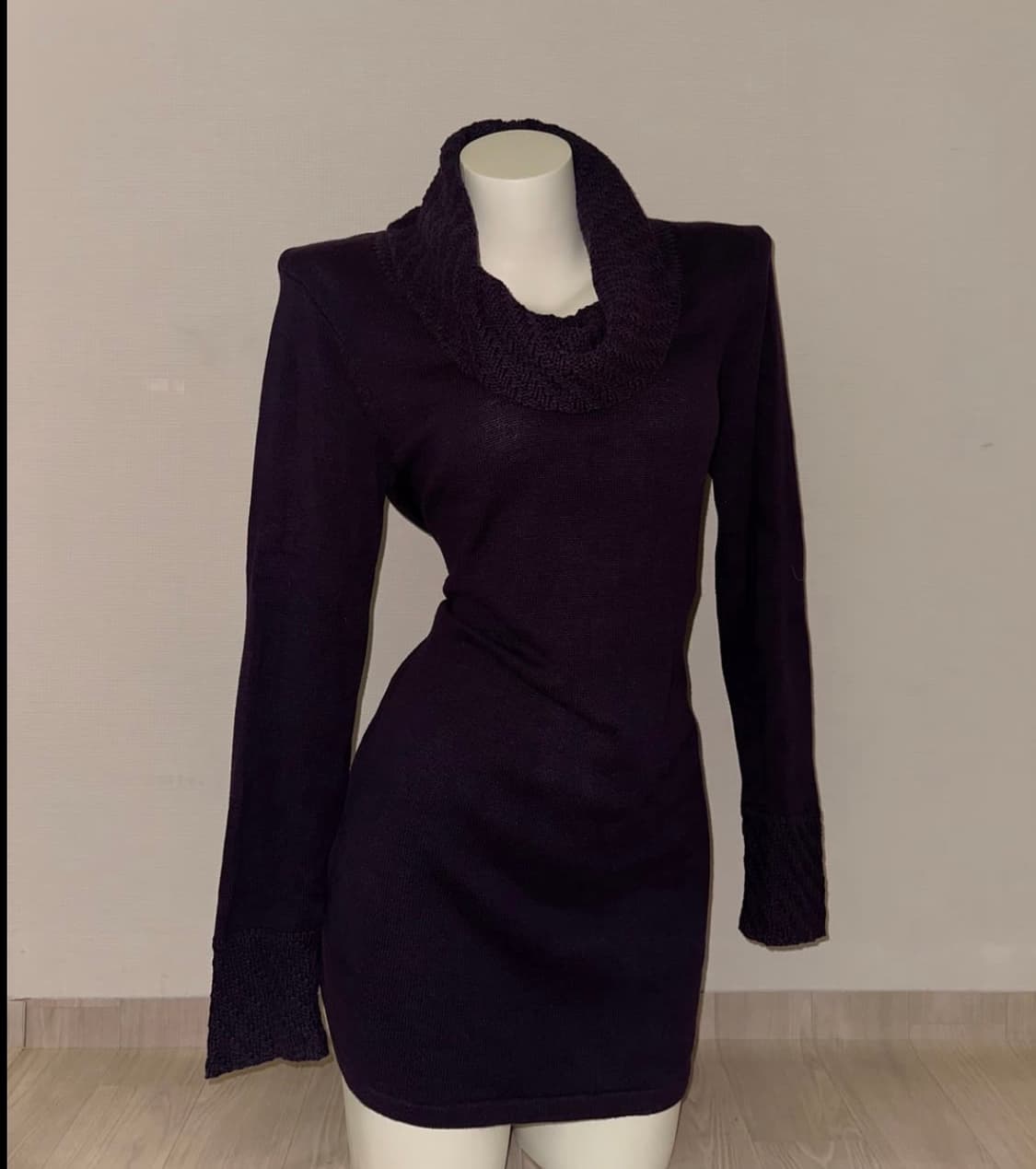 캘빈클라인 퍼플 폴라 니트 원피스 터틀넥원피스 상품이미지2
