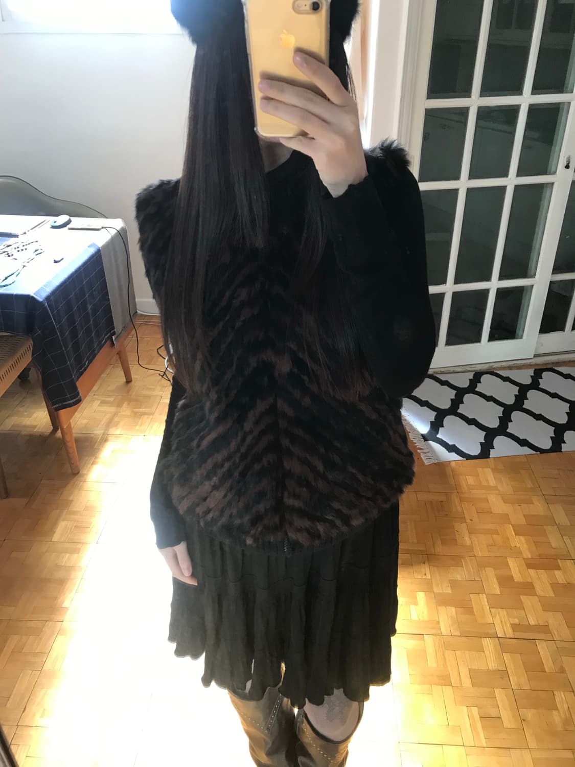 vintage fur knit vest 상품이미지5