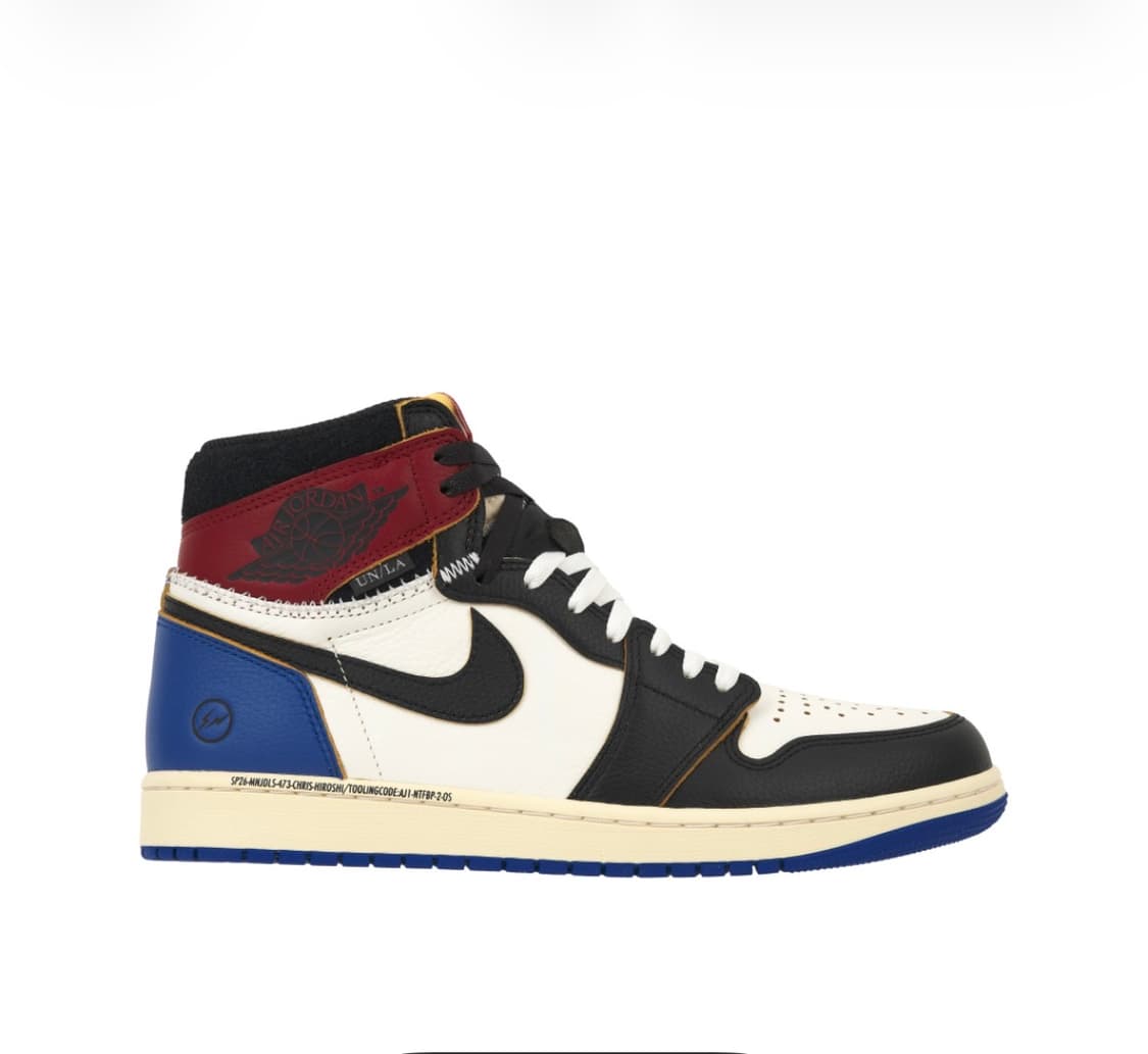 나이키 조던1 프라그먼트 유니온 LA 블랙 앤 바시티 레드 상품이미지1