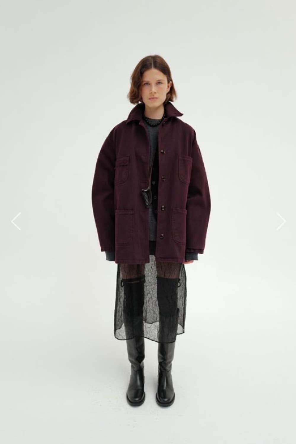 모노하 워크자켓 와인 dying work jacket monoha 상품이미지1