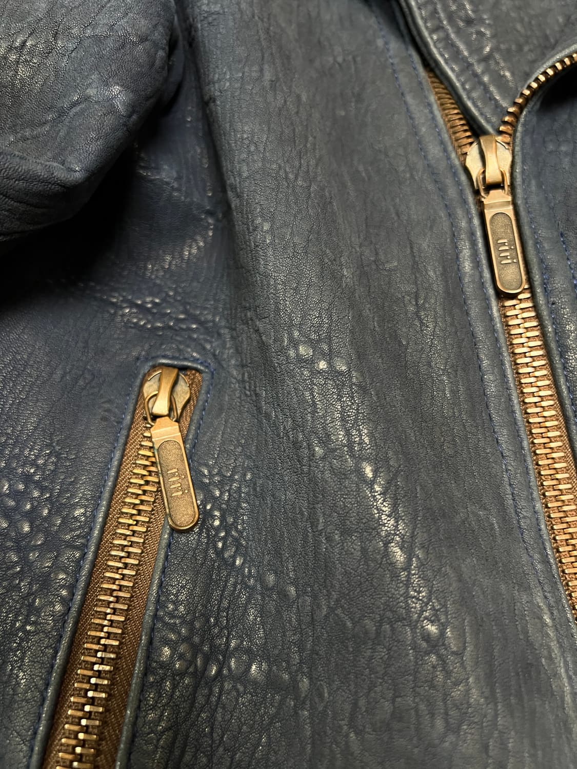 [L] Jpn 빈티지 네이비 램스킨 더블 라이더자켓 상품이미지5