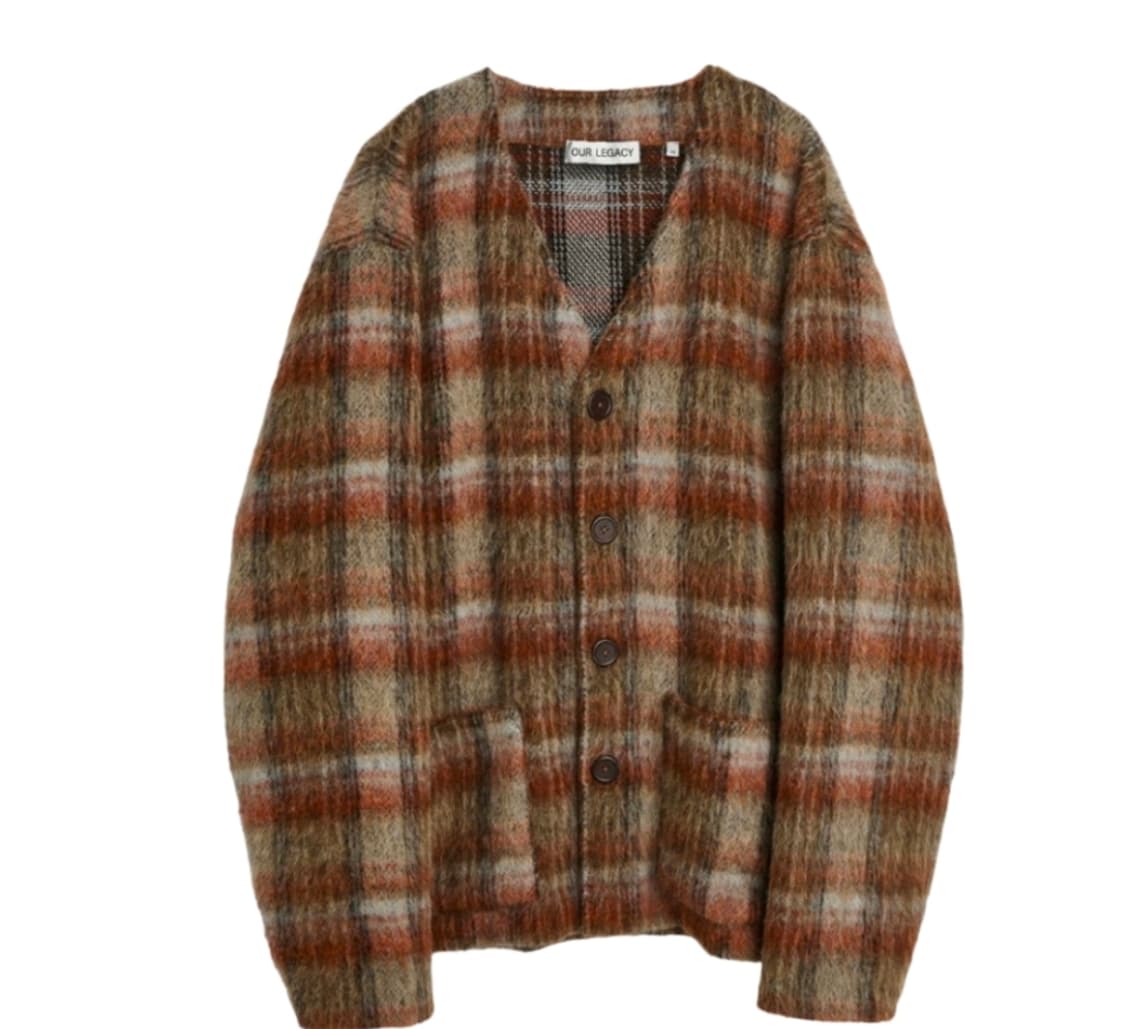 아워레가시 가디건 모헤어 어멘트 체크 46사이즈 팔아요 상품이미지1