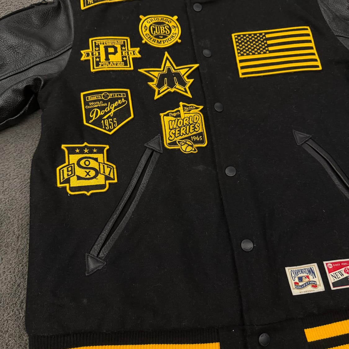 [정품/L] 뉴에라 MLB 쿠퍼스타운 레더 스타디움 바시티 자켓 상품이미지7