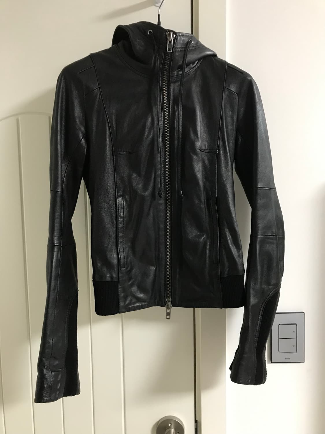 빈티지 후드 가죽 자켓 상품이미지8