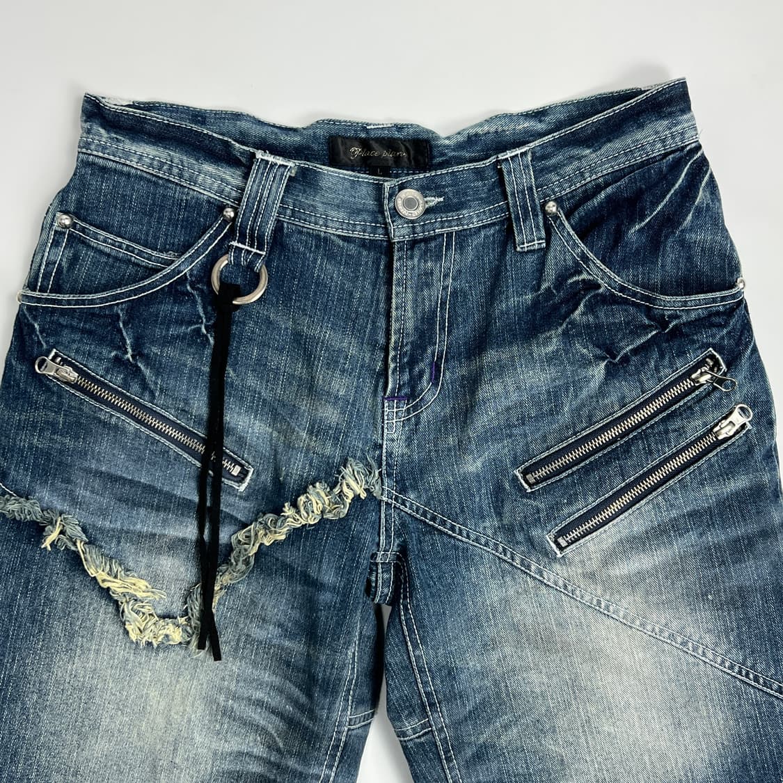 Place Plan 그런지 키링 데님 쇼츠 상품이미지7