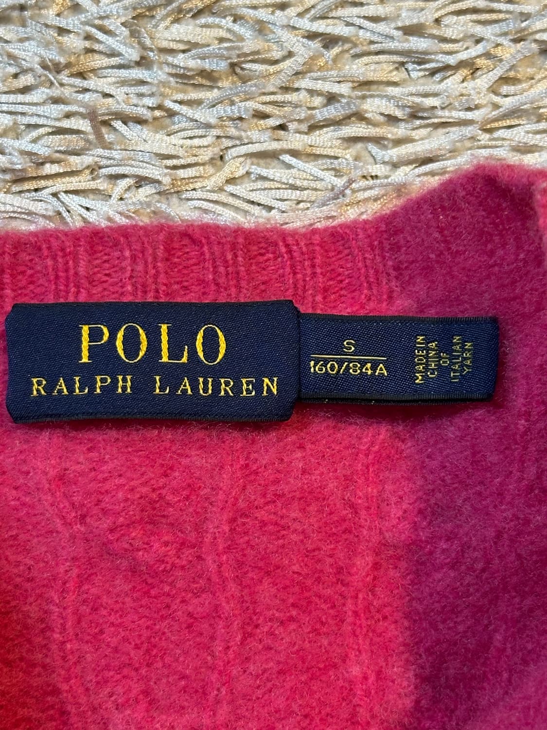 폴로 랄프로렌 신형 블랙포니 케이블 울 캐시미어 니트 딥핑크 상품이미지4