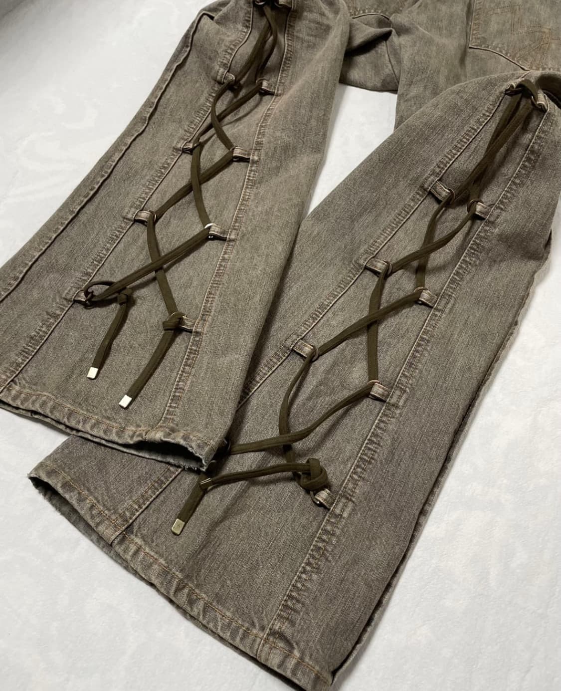 MORGAN Homme Side Lace-Up Flare Denim 상품이미지2