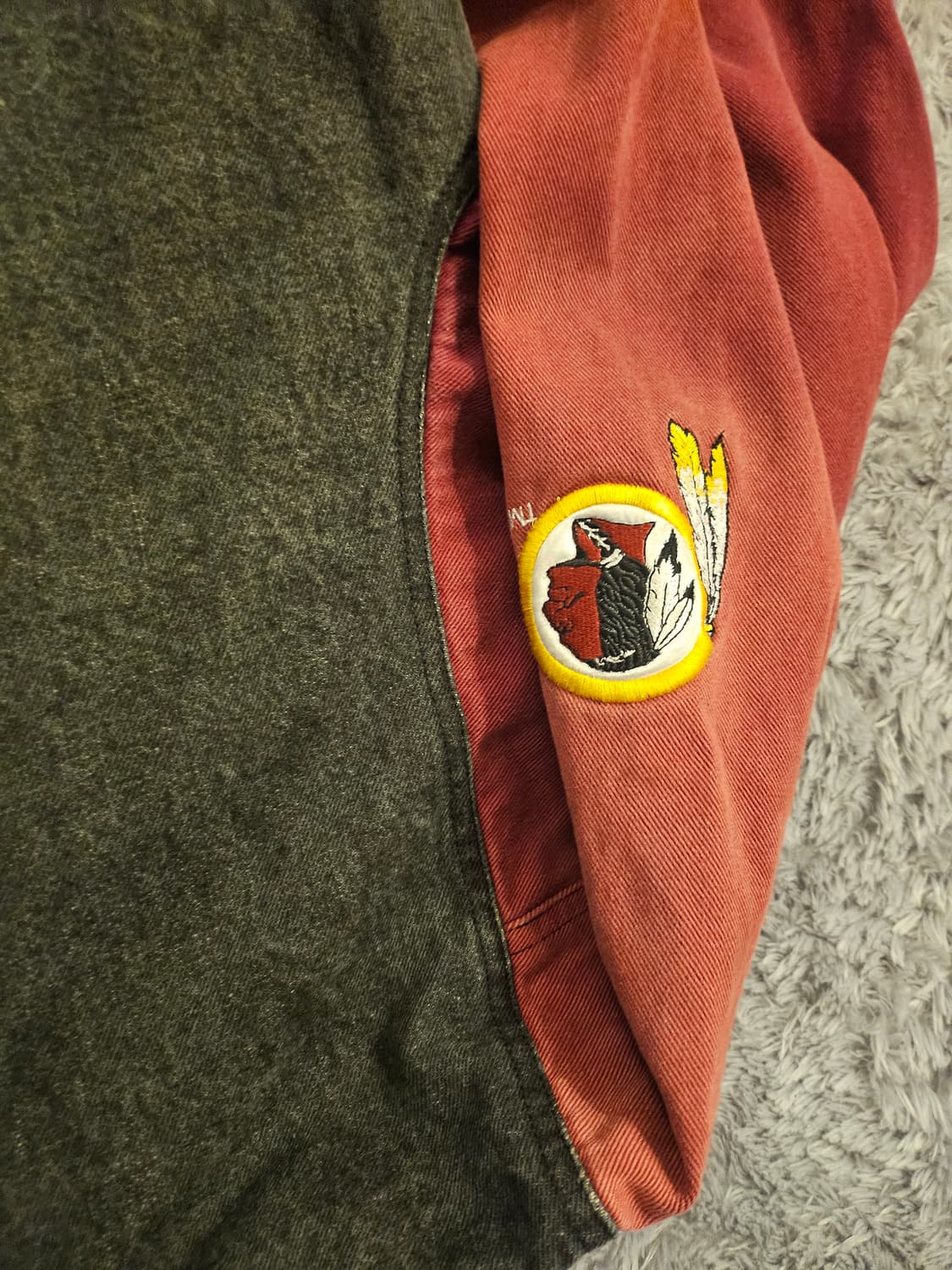 [2XL] 90s 빈티지 NFL 워싱턴 레드스킨스 데님 배색 바시티 자켓 상품이미지5