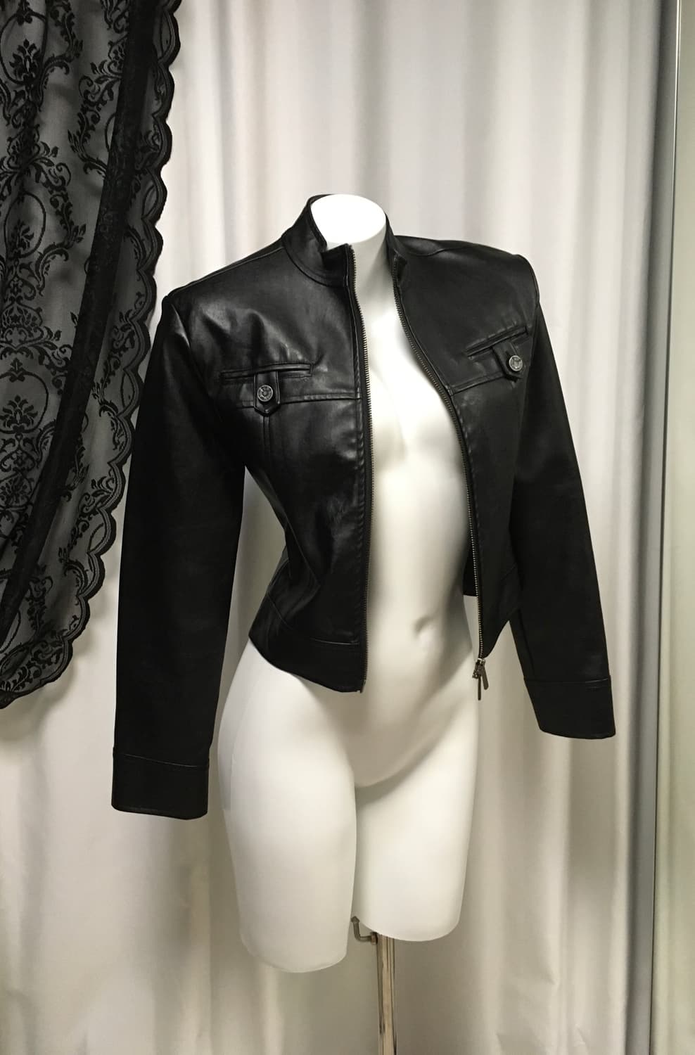 보헴서 보헤미안서울 투웨이 베이직 레더 자켓 블랙 상품이미지3