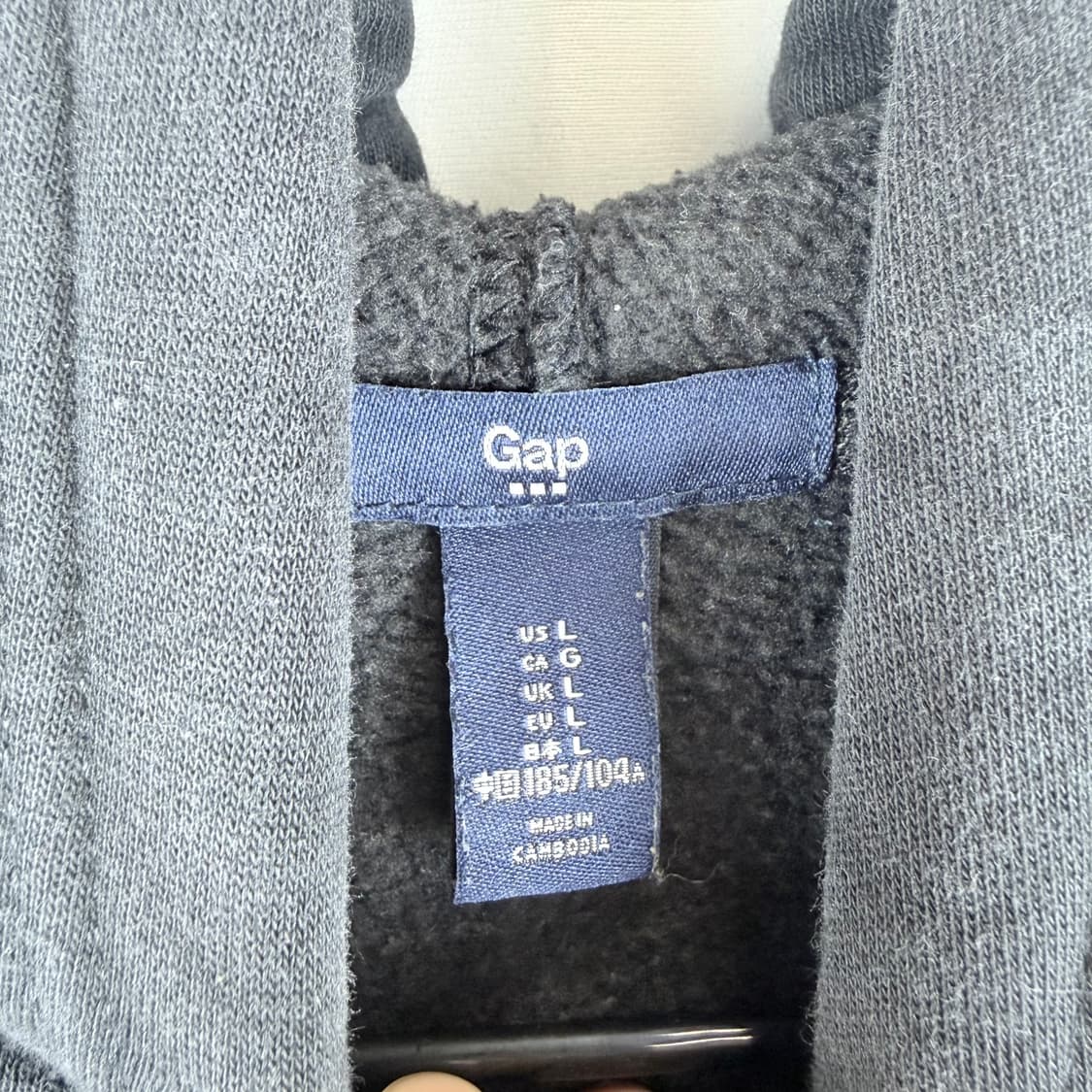 (L) GAP 후드 티 블랙/그레이 상품이미지3