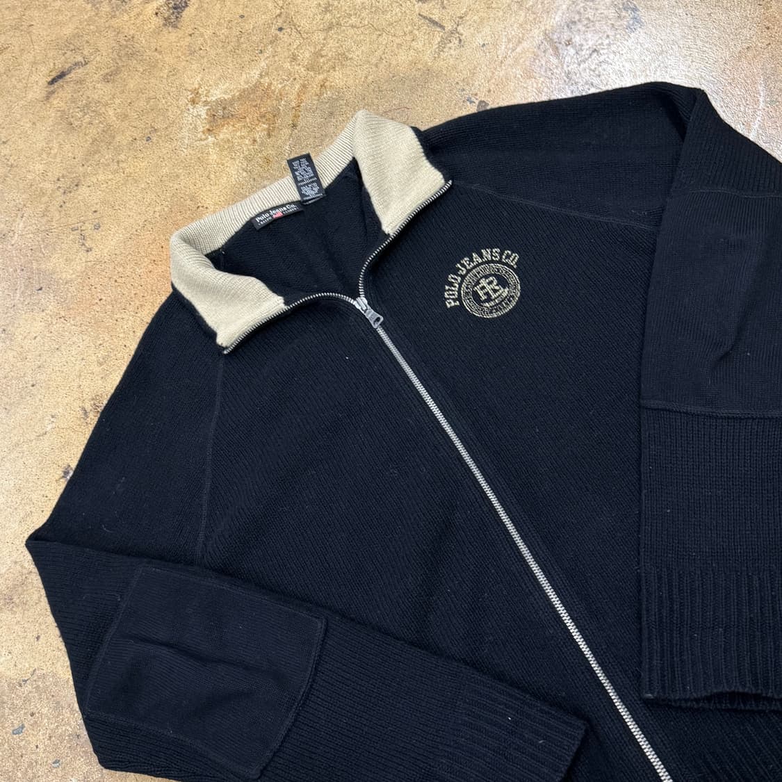 블랙 폴로 진스 니트집업  상품이미지1