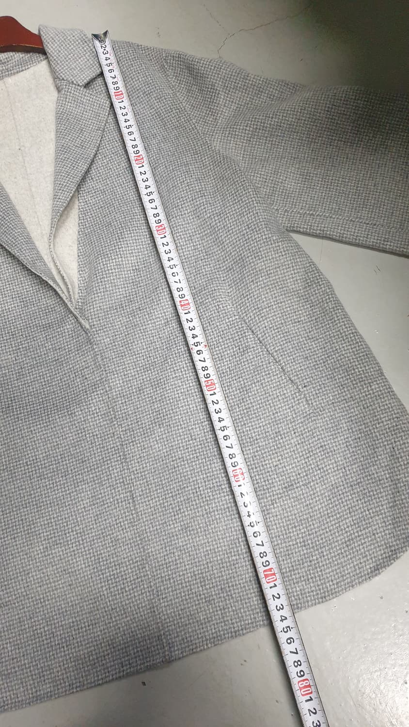 핸드메이드 울  100% 회색 코트 M사이즈 상품이미지5