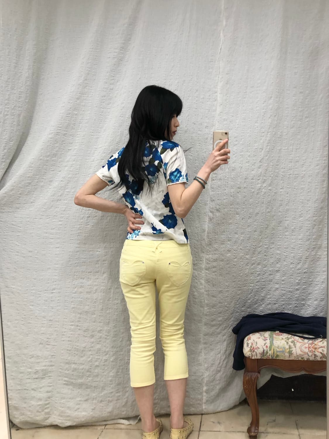 blue flower top 상품이미지4