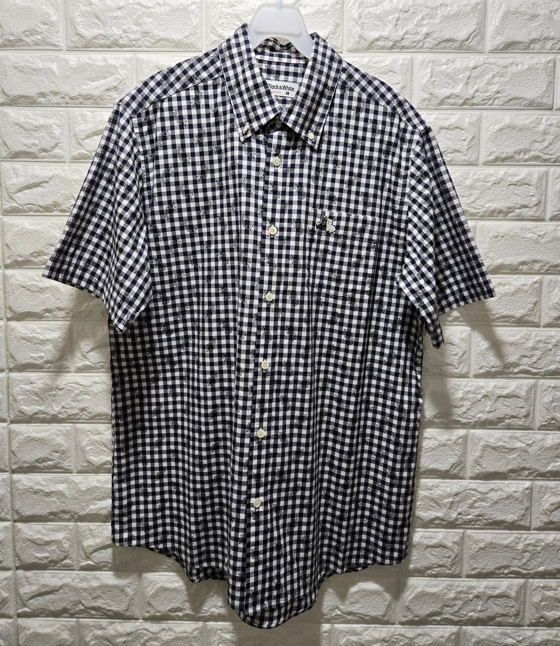 블랙앤화이트 반팔셔츠 반팔남방 100 상품이미지1